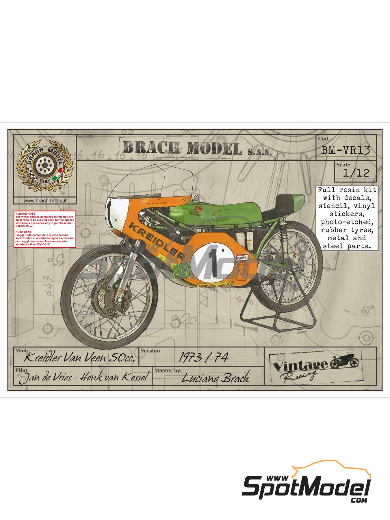 Brach Model BM-VR13: Motorbike scale model kit 1/12 scale Brach Model BM-VR13: Motorbike scale model kit 1/12 scale